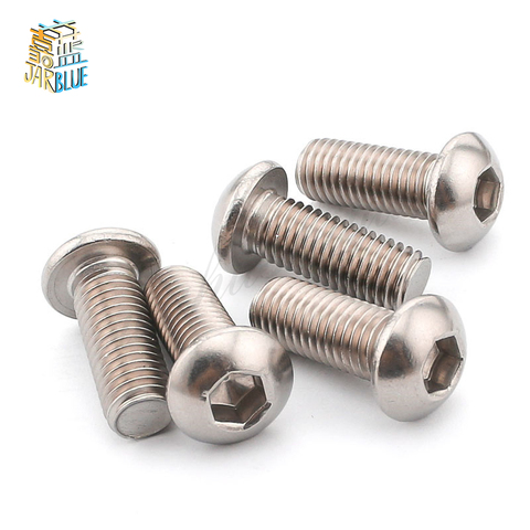 100pcs/lot M5*10 Bolt A2-70 ISO7380 Button Head Socket Screw/Bolt SUS304 Stainless Steel M5X10mm ► Photo 1/3