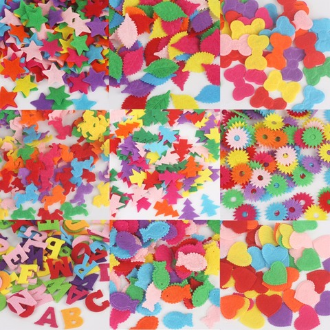 Beadia Crafts 100pcs/Lot Randomly Mixed Solid Color Multi Shapes Felt Patch sticker Applique Scrapbooking DIY Sewing Accessory ► Photo 1/6