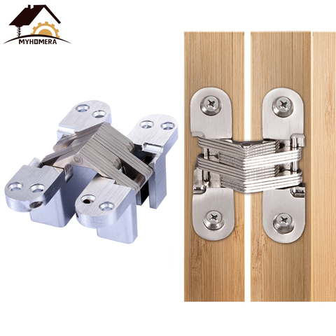 Myhomera Stainless Steel Hidden Hinges 70-140mm Built-in Concealed Cross Heavy-loading Folding Door Hinge Furniture Hardware ► Photo 1/6