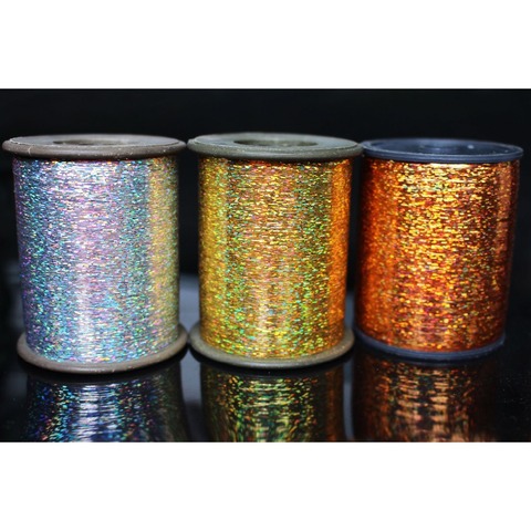 Tigofly 1 Spool 7000m 0.3mm Flashabou Holographic Tinsel Laser Flat Mylar Tinsel Sparkle Crystal Flash Trout Fly Tying Materials ► Photo 1/6