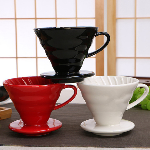 Ceramic Coffee Dripper Engine Style Coffee Drip Filter Cup Permanent Pour Over Coffee Maker with Separate Stand for 1-4 Cups ► Photo 1/6