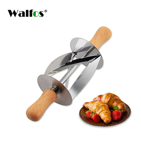 WALFOS  Stainless Steel Rolling Cutter for Making Croissant Bread Wheel Dough Pastry Knife Wooden Handle baking Kitchen Knife ► Photo 1/1