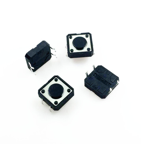 50Pcs 12 x 12mm x 4.3mm 12*12*4.3H Panel PCB Momentary Tactile Tact Push Button Switch DIP ► Photo 1/1