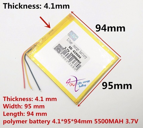 3 wire 419594 5500mAh 3.7V p85 original dual-core tablet battery cell three line battery ► Photo 1/3