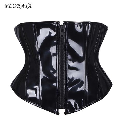 Women Slimming Corsets And Bustiers Sexy PVC Lingerie Black Body Shaper Waist Trainer Steampunk Corset Hot Top Underbust ► Photo 1/6