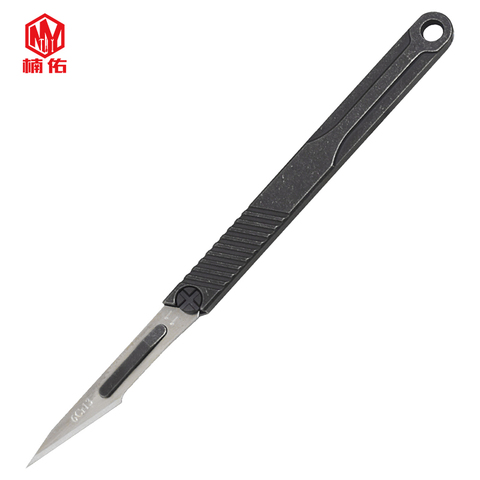 EDC Outdoor Pocket Tool Titanium Alloy Straight Shank Scalpel Mini Utility Knife Portable Outdoor Small Straight Knife ► Photo 1/6