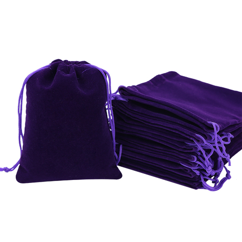 100Pcs/lot 8*10cm Jewelry Packing Bags High Quality Soft Christmas Wedding Velvet Drawstring Gift bags & Pouches Black/Red/Blue ► Photo 1/6