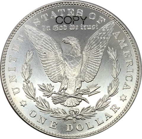 United States of America 1 One Dollar Morgan Dollar 1894 s Cupronickel Silver Plated Copy Coins ► Photo 1/2