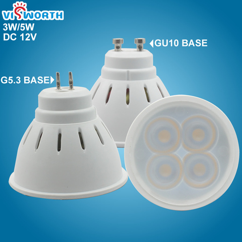 GU10 Led Spotlight 3W 5W G5.3 Led Lamp Smd2835 Mr16 Led Lighting Ac Dc 12V Warm Cold White Led Bulb For Downlight Table Lamp ► Photo 1/6