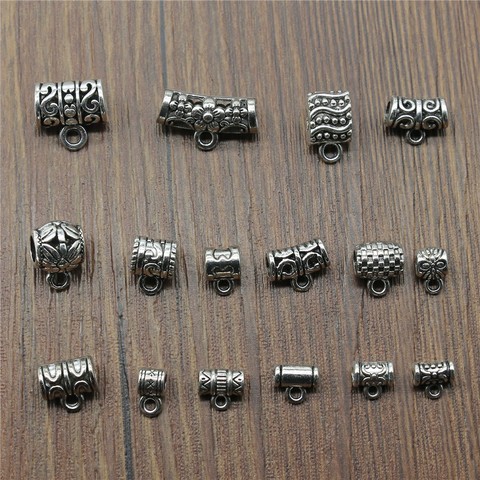 20pcs/lot Charms Connector Bails Beads Antique Silver Color Bails Beads Charms Jewelry Findings Diy Bails Beads Connector ► Photo 1/2