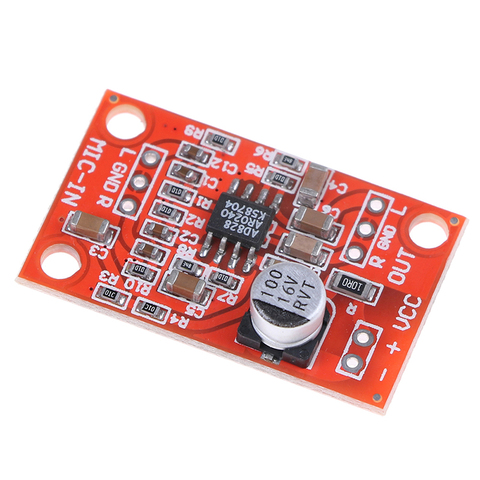 High Quality DC 3.7V-15V 12V AD828 Stereo Dynamic Microphone Preamplifier Board Mic Preamp DC 3.7V-15V 12V ► Photo 1/1