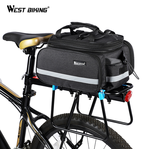 WEST BIKING Bicycle 3 in 1 Trunk Bag Road Mountain Bike Bag Cycling Double Side Rear Rack Luggage Carrier Tail Seat Pannier Pack ► Photo 1/6