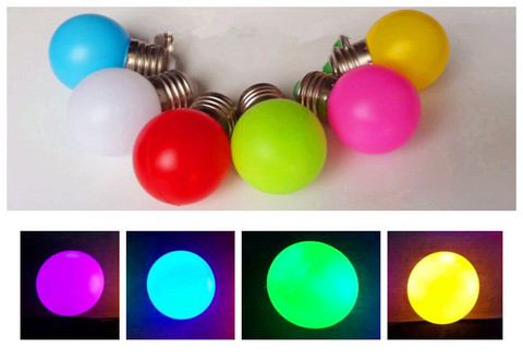 Newest Colorful E27 B22 1W 3W 110V 220V Red blue green white yellow rgb blubs Energy Saving LED Golf Ball Light Bulb Globe Lamp ► Photo 1/5