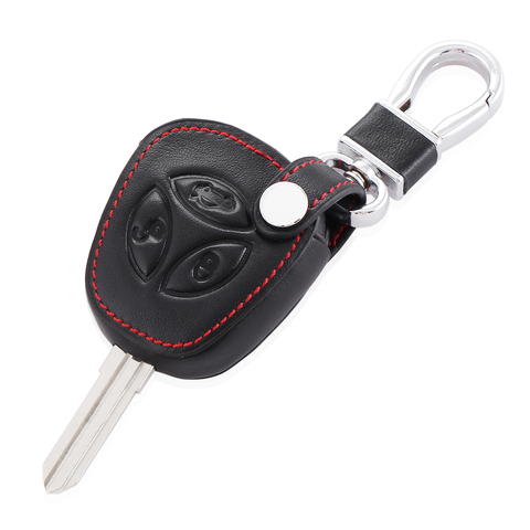 Car styling, Car keychain Black leather car key cover for LADA Priora Largus Kalina Granta Vesta X-Ray XRay,Auto Accessories ► Photo 1/5