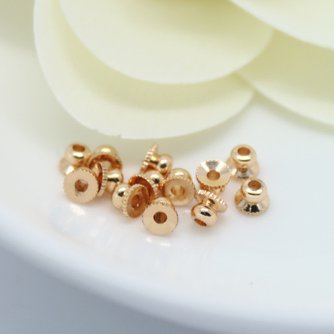 20PCS 4x3MM 24K Champagne Gold Color Plated Brass Beads Caps High Quality Diy Jewelry Accessories ► Photo 1/3