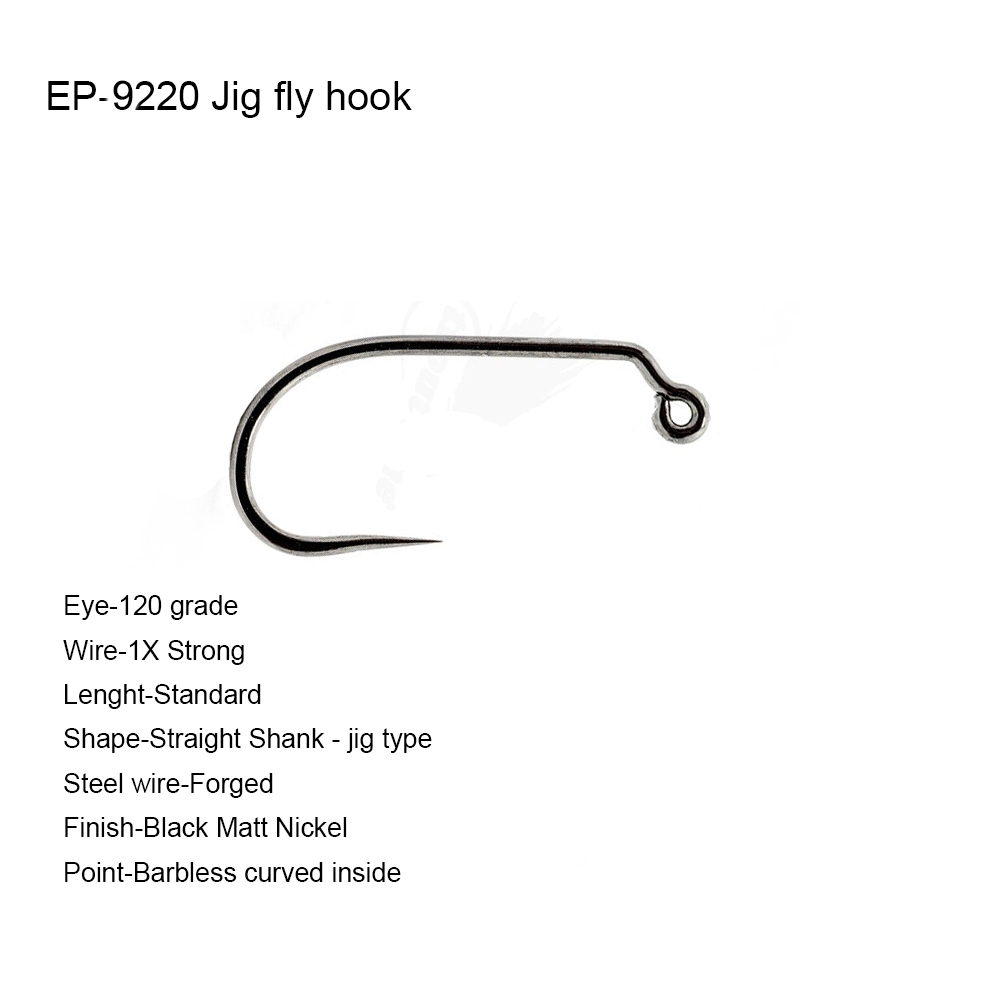 Eupheng Plus 25pcs 50pcs EP-9220 Jig Hooks Competition Fly Fishing Hook  Nymph Hooks Jig Fly Hooks Black Nickle Finish - Price history & Review, AliExpress Seller - AventikEupheng Store