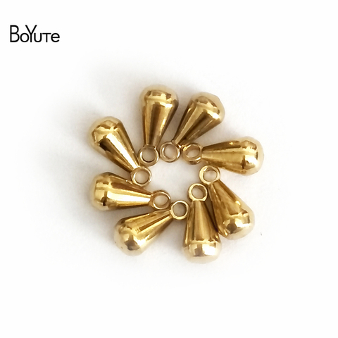BoYuTe (100 Pieces/Lot) 3*6MM 3*7MM 4*8MM Water Drop Bead Charms Metal Brass Beads for Jewelry Making ► Photo 1/6