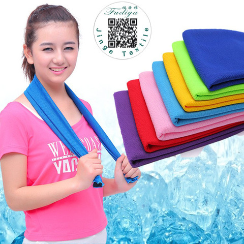 Hot Summer Sport Ice Towel 9 Colors Utility Enduring Instant Cooling Face Towel Heat Relief Reusable Chill Cool Towel ► Photo 1/6