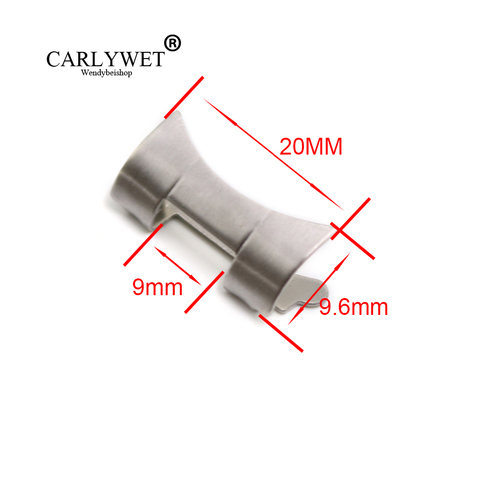 CARLYWET 20mm Stainless Steel Silver brushed Curved end Watch Parts 2pcs For Rolex Vintage Submariner 455B Watch Band Bracelets ► Photo 1/6