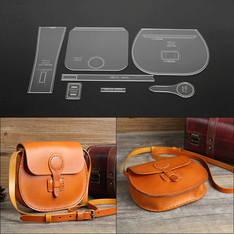 7Pcs Acrylic Leather Tool Template Vintage Shoulder Bag Handbag Pattern Stencil Template outil pour le cuir Tools for Leather ► Photo 1/6