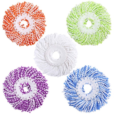 Microfiber Cotton Spin Mop Heads Replacement - 5 Pack Refills Compatible 360 Spinning Magic Mops - Round Shape Standard Size M ► Photo 1/1