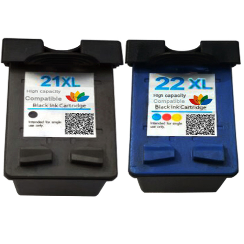 2 Compatible inks for HP21 HP22 Refilled ink cartridge for HP 21 22 XL Deskjet D1360 D1460 D2360 D2460 3920 3940 F370 Printer ► Photo 1/1