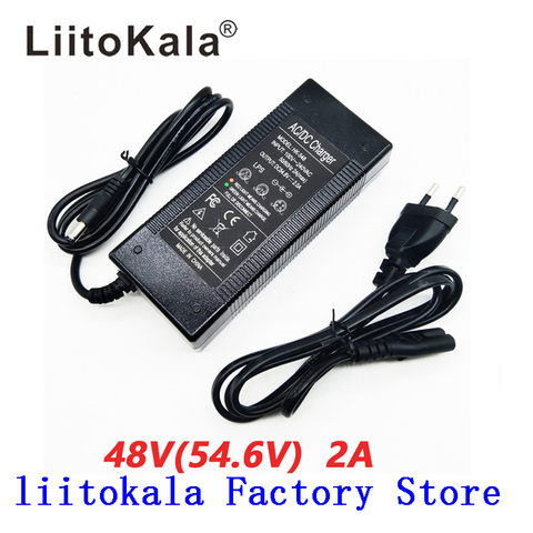 HK Liitokala 54.6V 2A Charger 13S 48V Li-ion Battery Charger Output DC 5.5*2.1MM 54.6V Lithium polymer battery Charger ► Photo 1/5