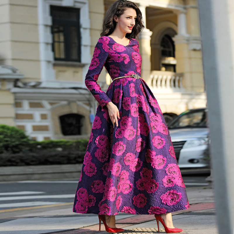 Long Sleeve Long Maxi Autumn Winter Dress Party for Women Boho Floral Jacquard Dress Fashion - Price history & Review | AliExpress Seller - DEVCHATA Official Store | Alitools.io Long Sleeve Long Maxi Autumn Winter Dress Party for Women Boho Floral Jacquard Dress Fashion - Price history & Review | AliExpress Seller - DEVCHATA Official Store | Alitools.io