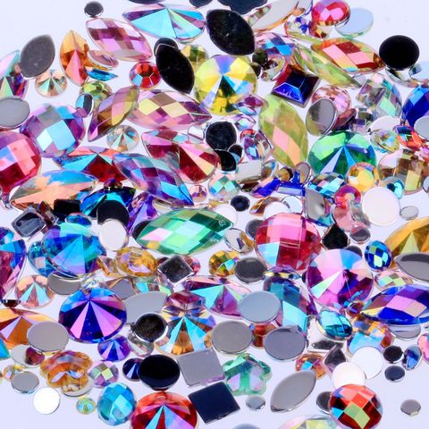 Mixed 300pcs Crystal Clear AB Nail Art Rhinestones DIY Non Hotfix Flatback Acrylic Nail Stones Gems For 3D Nails Art Decorations ► Photo 1/6