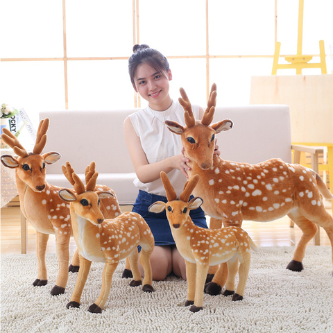 50/60/75/90cm Stuffed Plush Animal Deer Toy Kids Doll Teaching Prop Toy Children's Birthday Gift Simulation Sika Deer Plush Toy ► Photo 1/6