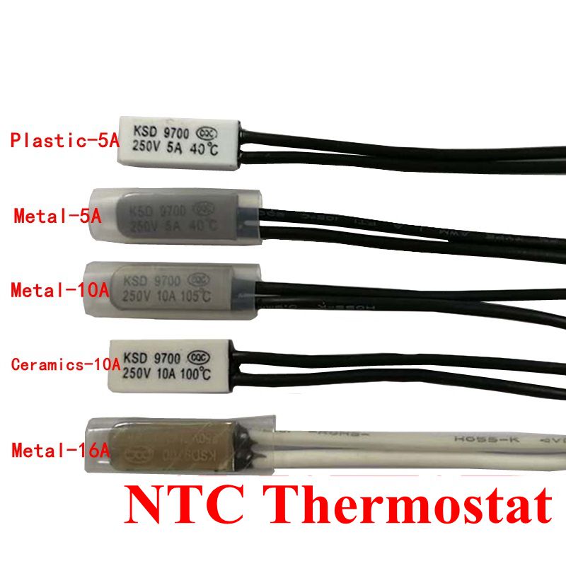 10PCS Bimetal 60 Celsius NO Temperature Control Switch Senser Thermostat KSD9700 
