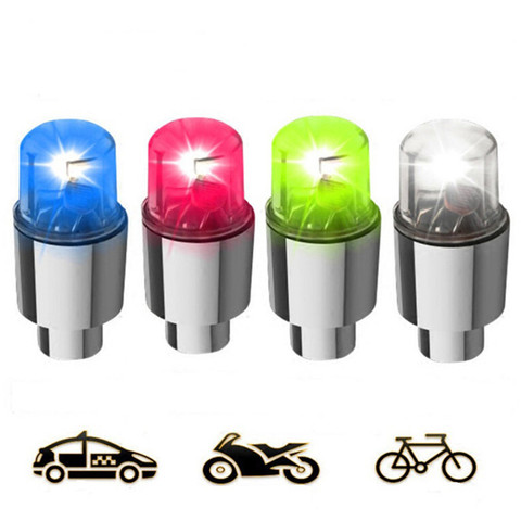 2Pcs Car Valve LED Car Bike Wheel Tire Tyre Valve Dust Cap Spoke Flash Lights Stems & Caps Neon Lights Color Cap Light ► Photo 1/6