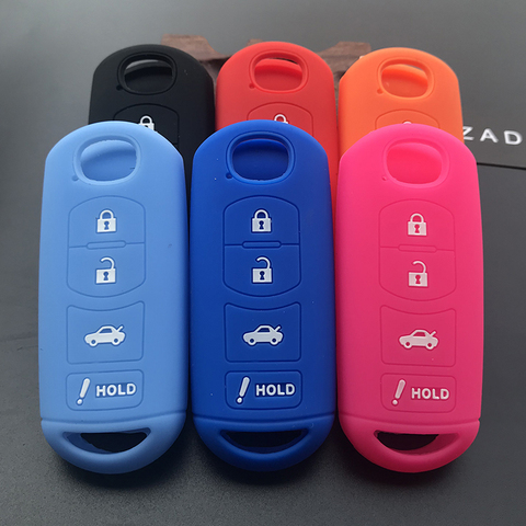 ZAD Silicone Car Key Cover Case For Mazda 3 5 6 8 CX5 CX7 CX9 M6 GT 2016 2017 Remote Key Car-stying FOB 4 Buttons ► Photo 1/6