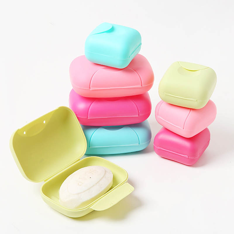 Portable Soap Box Holder with Lid Travel Sealed Case Shower Bathroom Container 