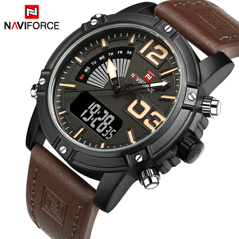 2022 NAVIFORCE Men's Fashion Sport Watches Men Quartz Analog Date Clock Man Leather Military Waterproof Watch Relogio Masculino ► Photo 1/6