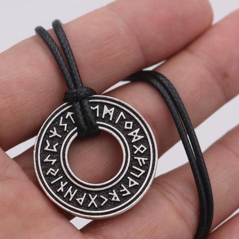 Pagan Elder Futhark Runes Vintage Jewelry Runic Vegvisir Compass Pendant Viking Necklace Men Women Norse Amulet Talisman Jewerly ► Photo 1/6