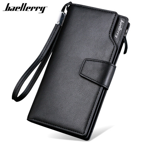Baellerry Luxury Brand Men's Wallets Men Long Purse Wallet Male Clutch PU Leather Zippers Wallet Men Business Wallet Coin Purse ► Photo 1/6