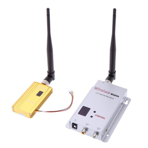 1.2G 1.5W wireless video transmitter and receiver for FPV and analog CCTV camera CCD CMOS ► Photo 1/1