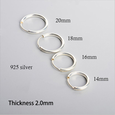 925 Sterling Silver Bold Hoop Earrings For Women Men Thicker Than Normal Round Circle Earrings Hoops Ear Rings Earings Jewelry ► Photo 1/5
