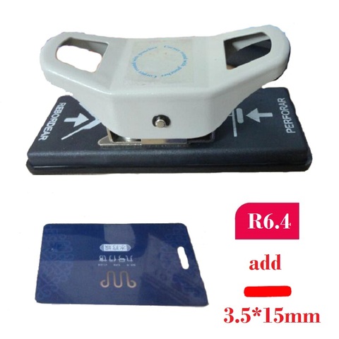 3.5X15mm Hole Punch and R6.4 Corner Punch for PVC Card, Photo, Paper; 2 in 1 Punch Cutter Paper Punches Reduced Effort ► Photo 1/3