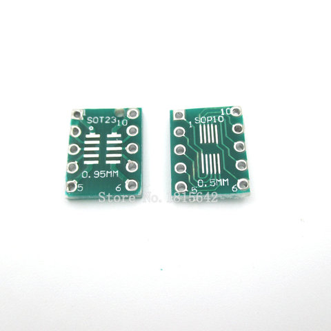20PCS SOT23 SOP10 MSOP10 Umax SOP23 to DIP10 Pinboard SMD To DIP Adapter Plate 0.5mm/0.95mm to 2.54mm DIP Pin PCB Board Convert ► Photo 1/3