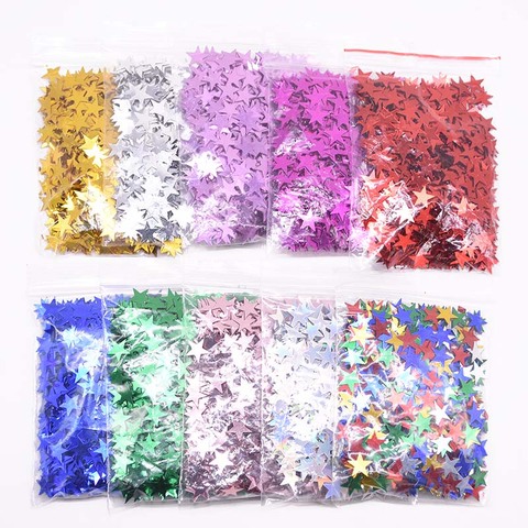 15g/bag 6/10MM Gold Silver Acrylic Stars Table Confetti Sprinkles for Wedding Birthday Party Decoration Confetti Balloon Filling ► Photo 1/6
