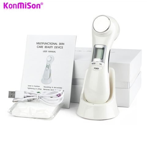 6 in 1 LED RF Photon Therapy Facial Skin Lifting Rejuvenation Vibration Device Machine EMS Ion Microcurrent Mesotherapy Massager ► Photo 1/1