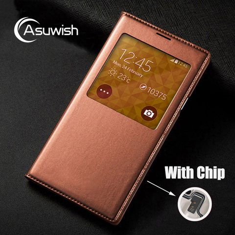 Flip Cover Leather Case For Samsung Galaxy S5 S 5 Galaxys5 Samsungs5 SM G900 G900F G900FD SM-G900F SM-G900 Smart View Phone Case ► Photo 1/6