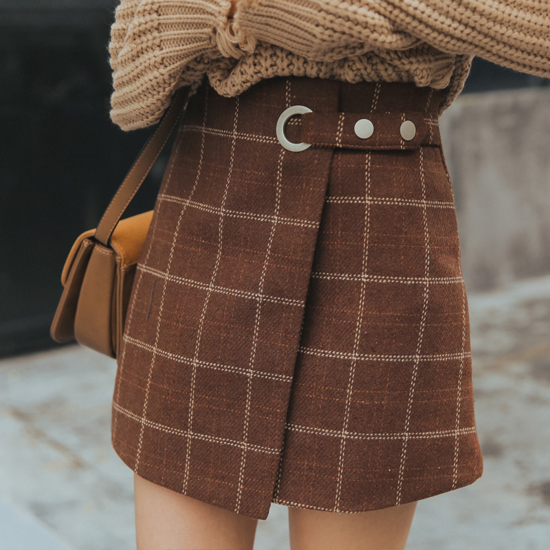 Cute Plaid Brown Skirt Cute Outfits Plaid Skirt - Main Image