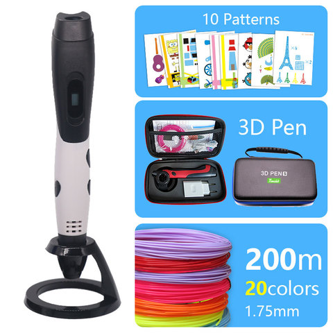 Fashion 3D pen 3D printer Pen and PLA / ABS safety plastic  Can be used outdoors USB powered Free delivery bag Christmas present ► Photo 1/6