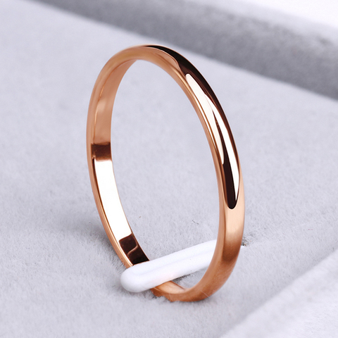 CACANA Stainless Steel Rings Rose Gold Anti-allergy Smooth Simple Wedding Couples Rings Bijouterie ► Photo 1/4