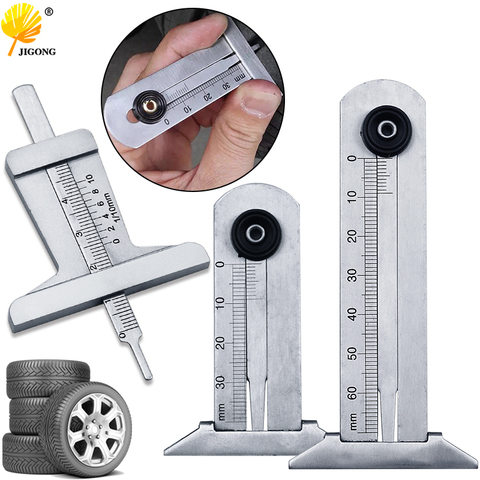 Stainless Steel Car Tyre Tire Tread Depth Gauge Meter Ruler Caliper Measuring Tool Moto Truck ► Photo 1/6