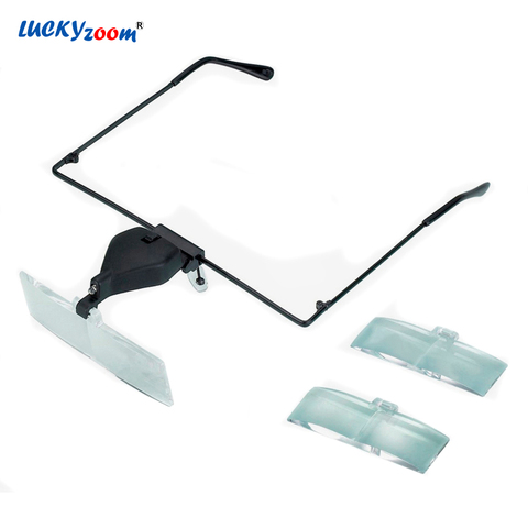 Headband Supporting Glasses Magnifier With LED Lamp 1.5X 2.5X 3.5X Portable Illuminated Magnifier Magnifying Glasses Read Repair ► Photo 1/1