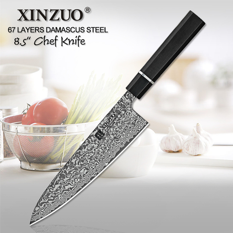XINZUO 8.5 inch High Quality Chef Knife Japan VG10 Damascus Steel Kitchen Knife Best Gift Chef Knife Cleaver Santoku Cook Tools ► Photo 1/5